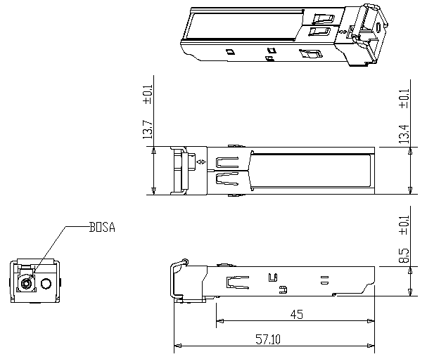 Mechanical Dimensions LC Connector