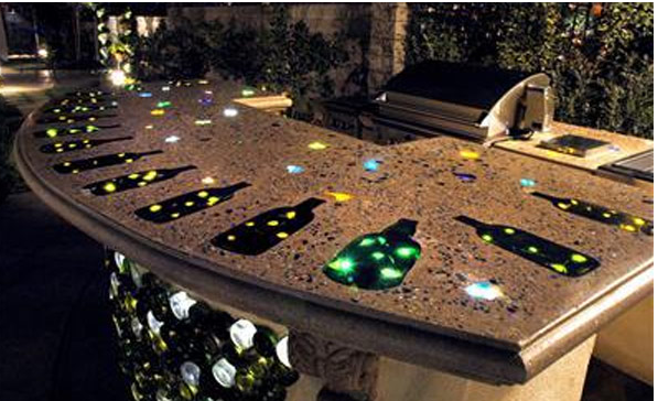 Countertops lights with fiber optics