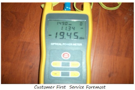 Testing with power meter and the best with the least attenuation. It is normally <-25dbm